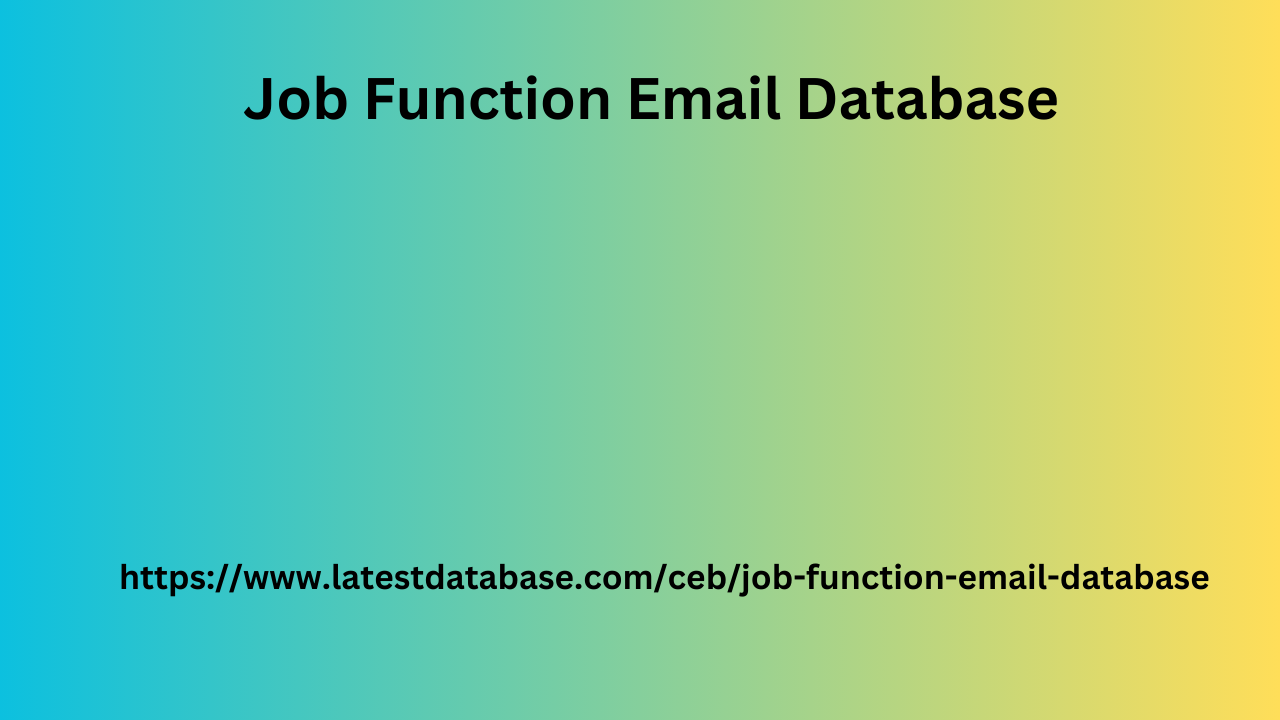 Job Function Email Database